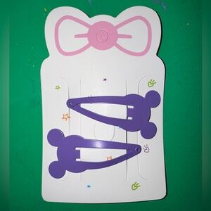 Disney Mickey Mouse Metal Hair Snap Clips - Matte Purple